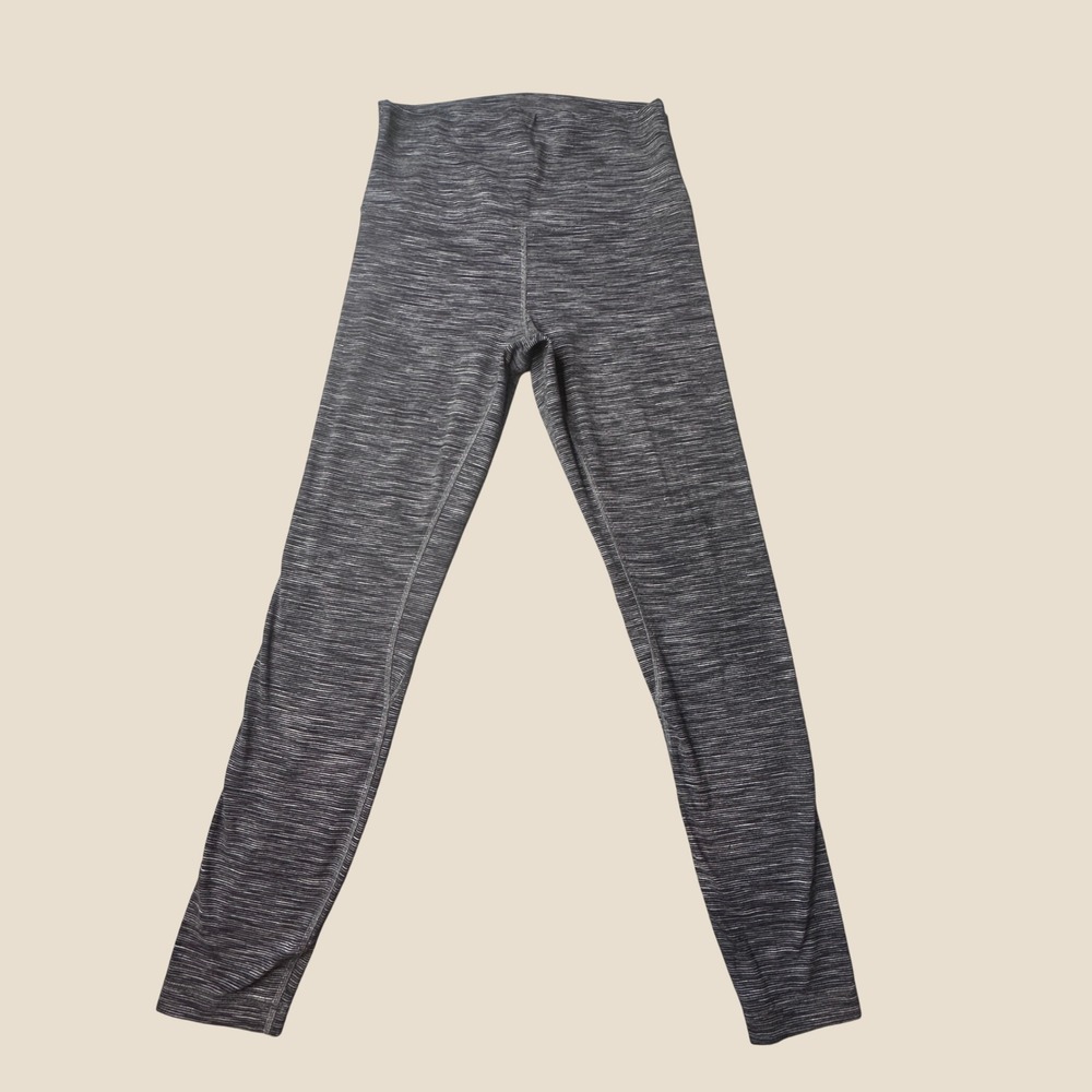 Lululemon Leggings Womens 6 High Rise Space Dye Black White Skinny Tight